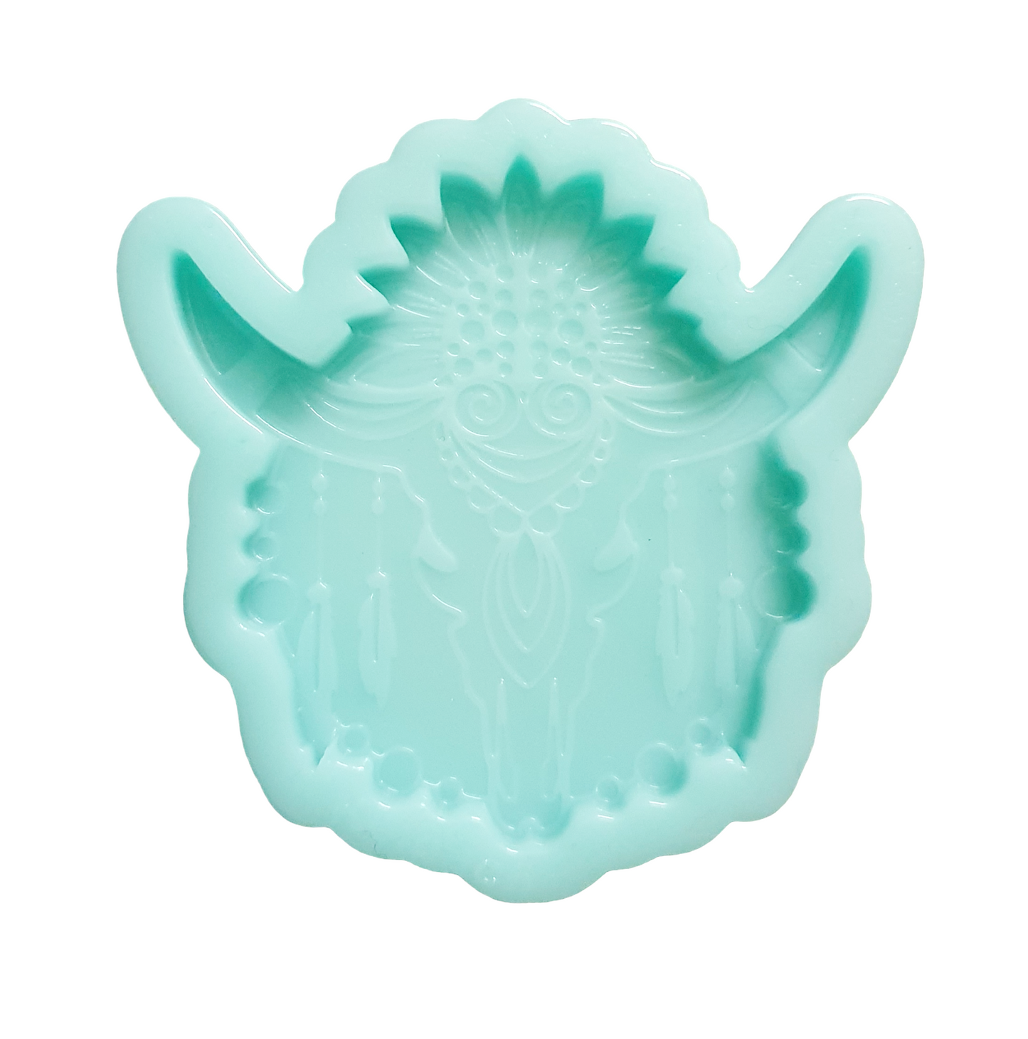 Longhorn Skull With Sunflower Silicone Resin Mould - Keipach