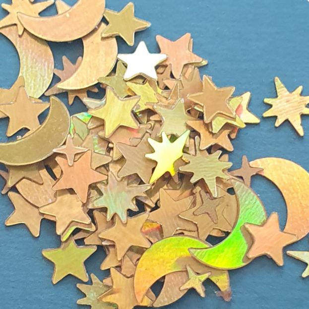 Holographic Moons and Stars - Gold - Keipach