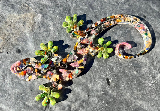 Resin Tribal Gecko
