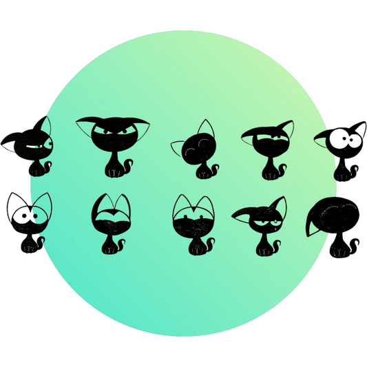 Expressive Cat Transparencies - Keipach