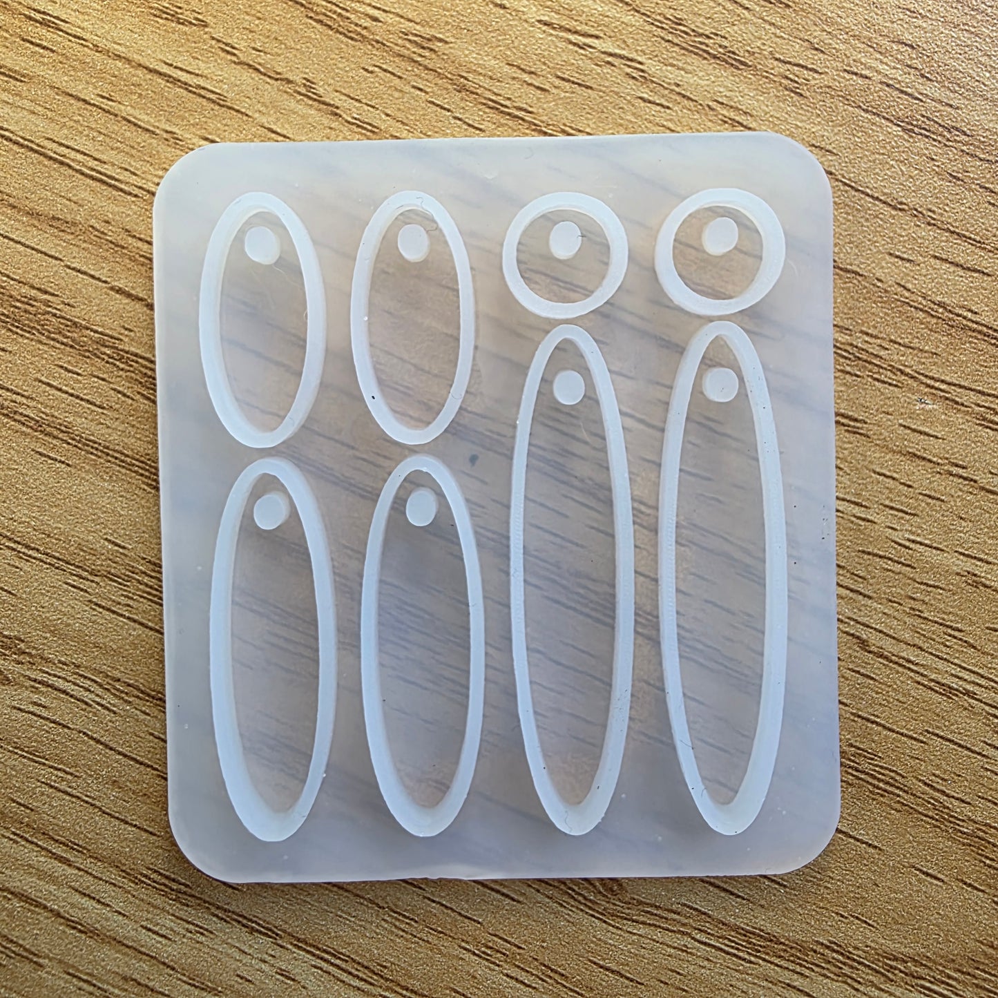 Holographic Oval Pendant Earrings Silicone Resin Mould