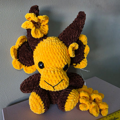 Crochet Sunflower Goat Plushie