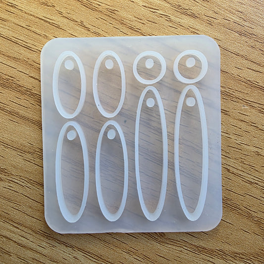 Holographic Oval Pendant Earrings Silicone Resin Mould