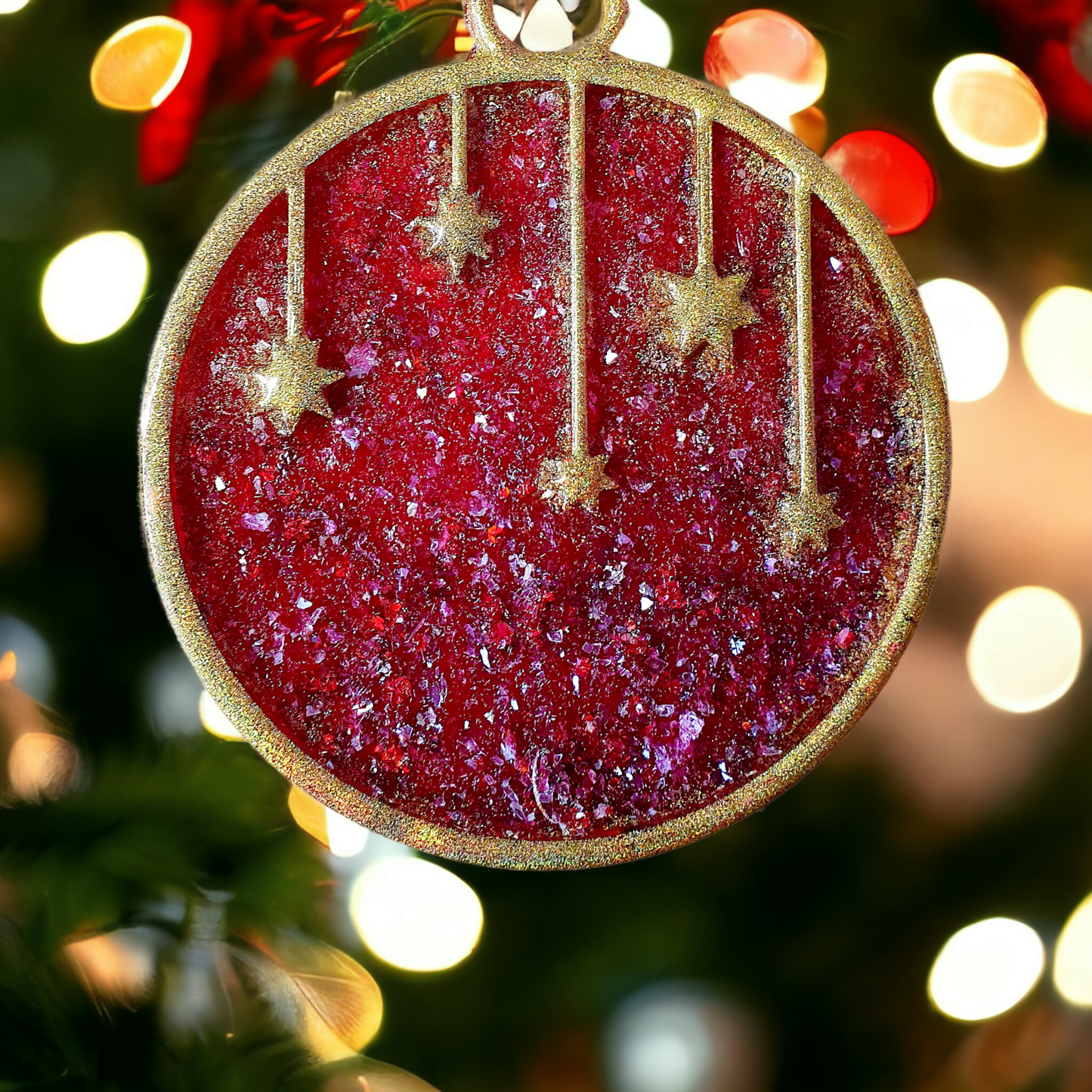 Christmas Stars Druzy Bauble Silicone Resin Mould - Keipach