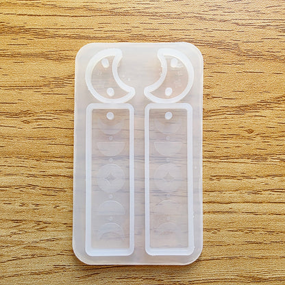 Holographic Moon Pendant Earrings Silicone Resin Mould