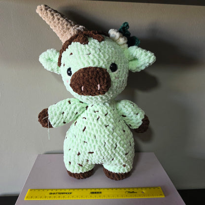 Crochet Peppermint Cow Plushie