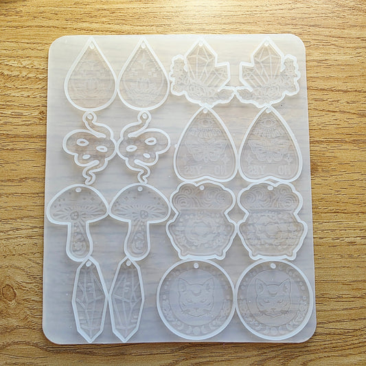 Holographic Witchy Earrings Set Silicone Resin Mould