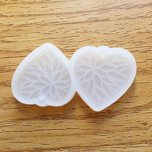Holographic Heart Earrings Silicone Resin Mould