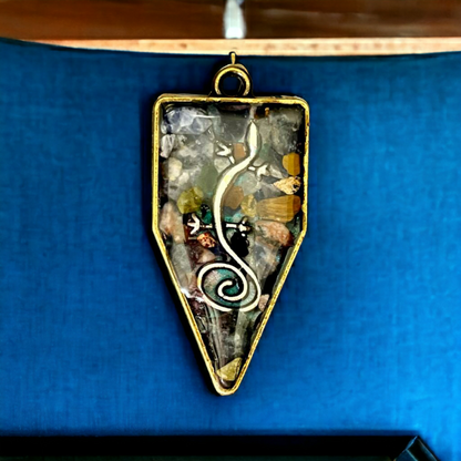 Open Back Bezel - Irregular Pentagon Bronze - Keipach