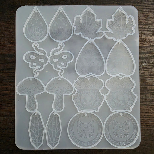 Holographic Witchy Earrings Set Silicone Resin Mould