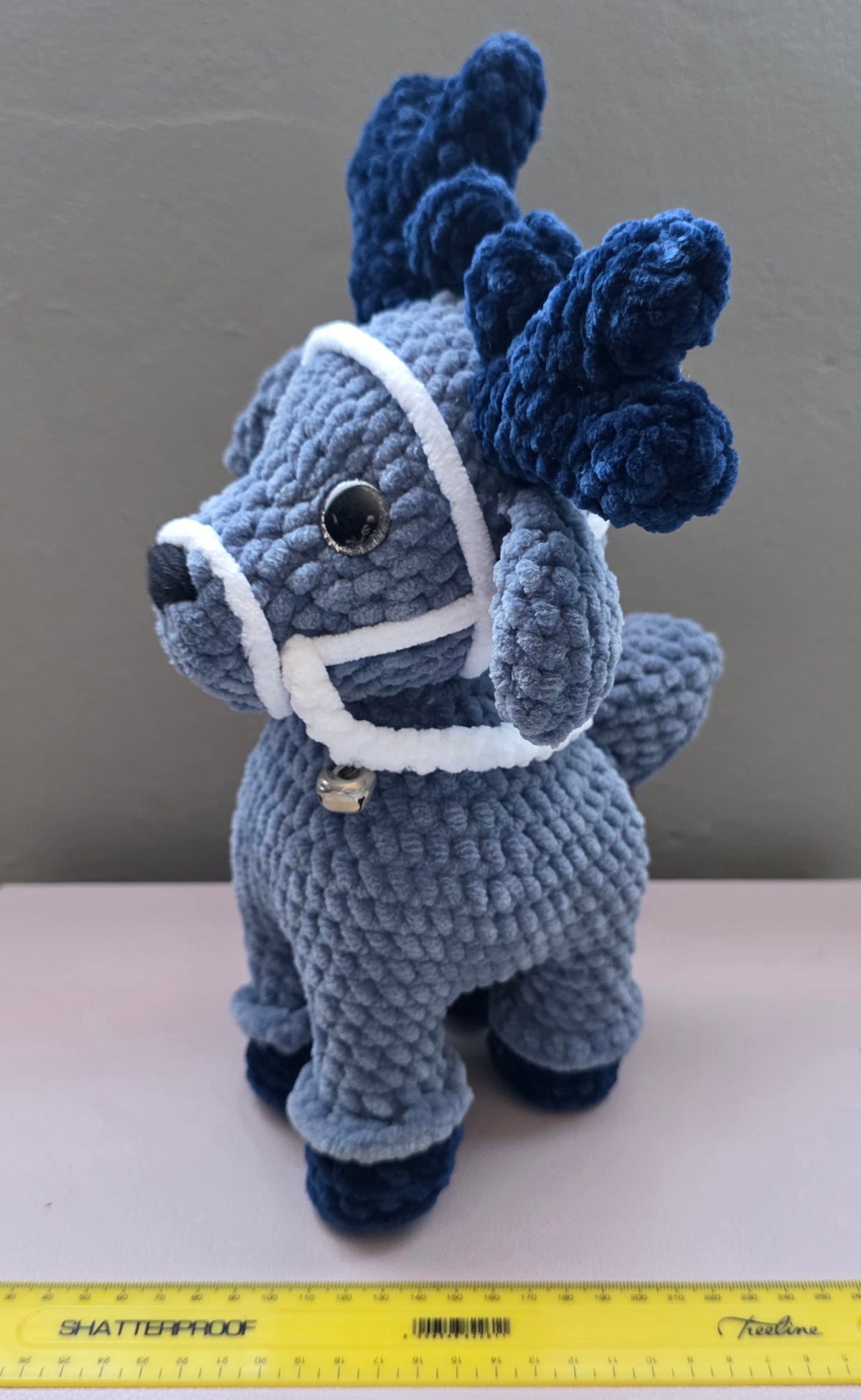 Crochet Blue Reindeer