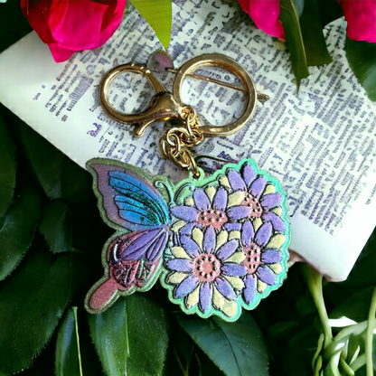 Butterfly with Flowers Silicone Resin Mould - Keipach