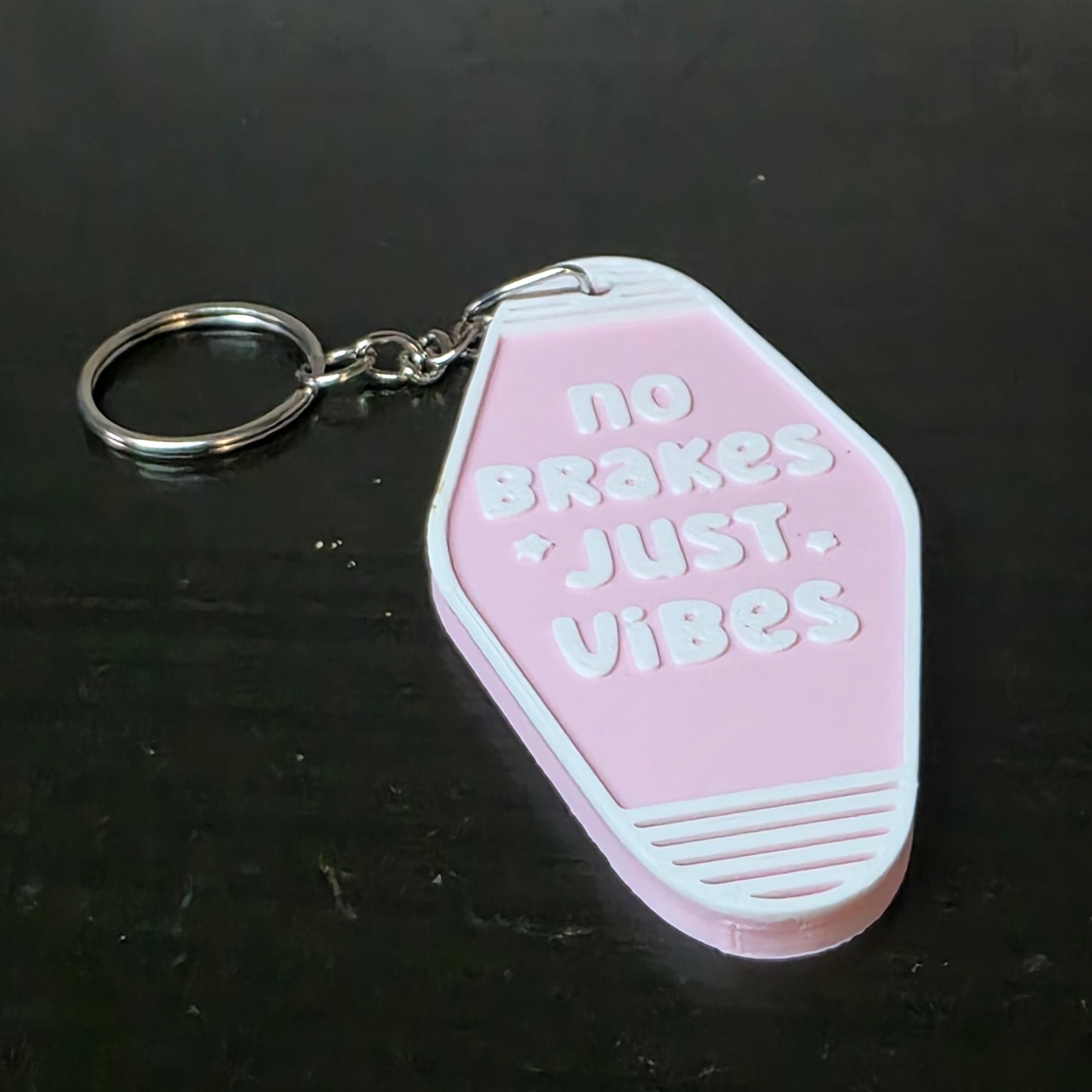 No Brakes Just Vibes Keychain