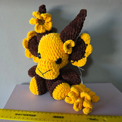 Crochet Sunflower Goat Plushie