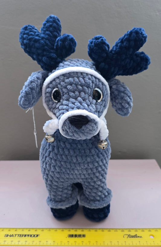 Crochet Blue Reindeer