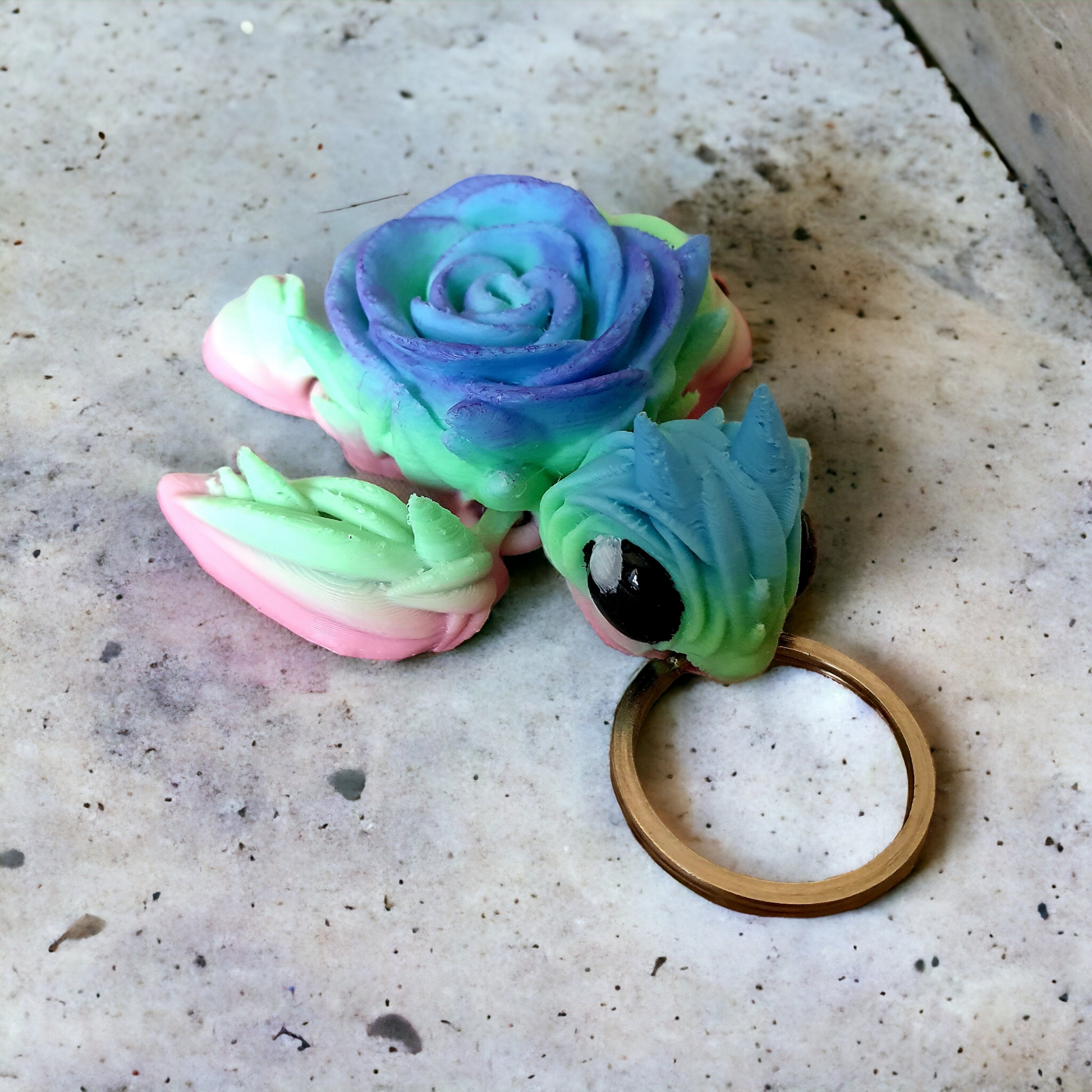 Rose Turtle Keychain - Keipach