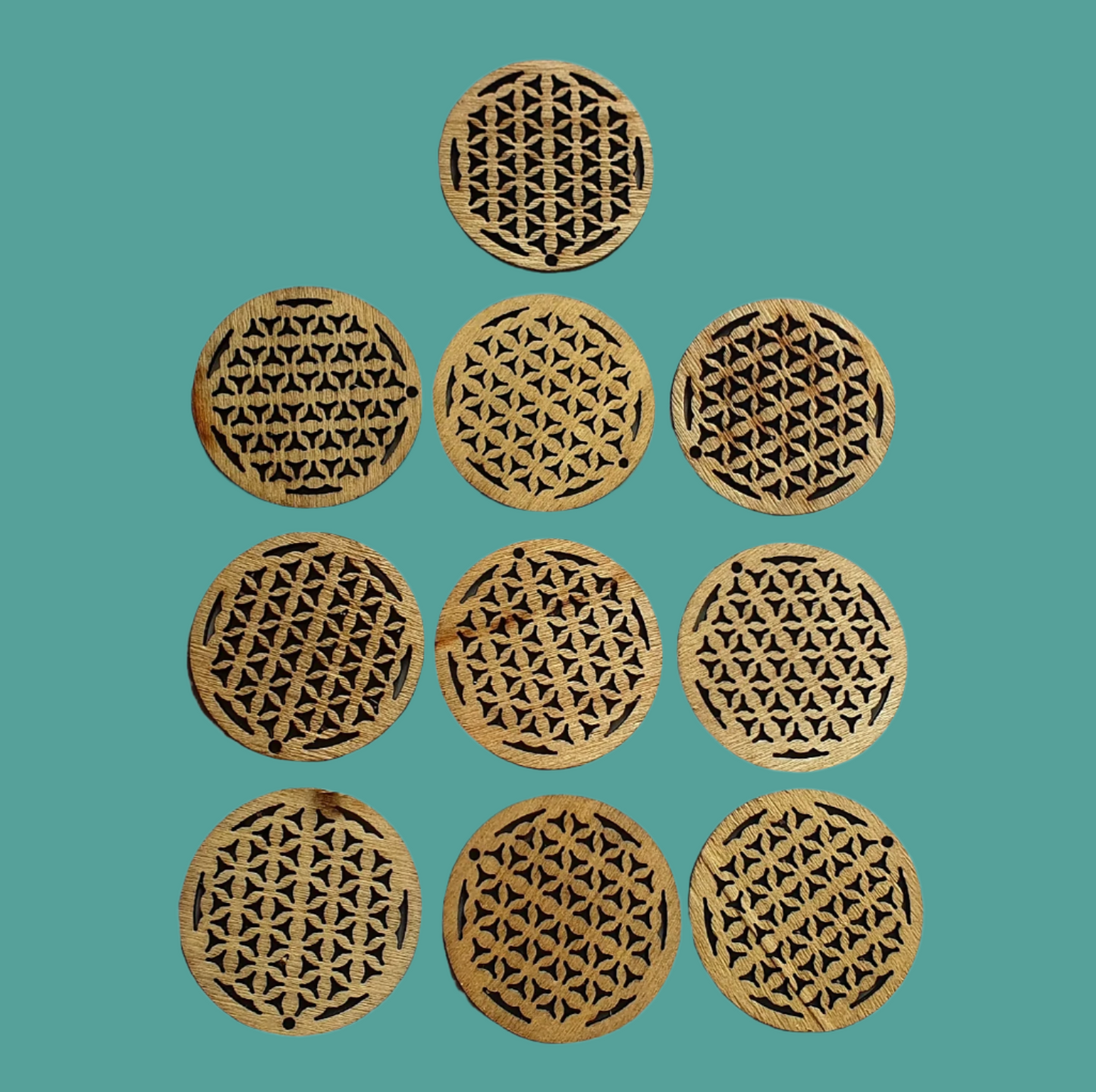 Wooden Mandala Pendants (10s) - Keipach