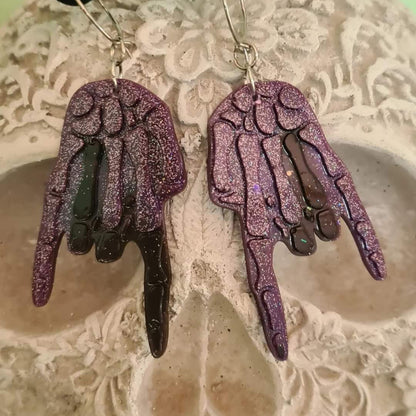 Skeleton Hand Earrings Silicone Resin Mould - Keipach