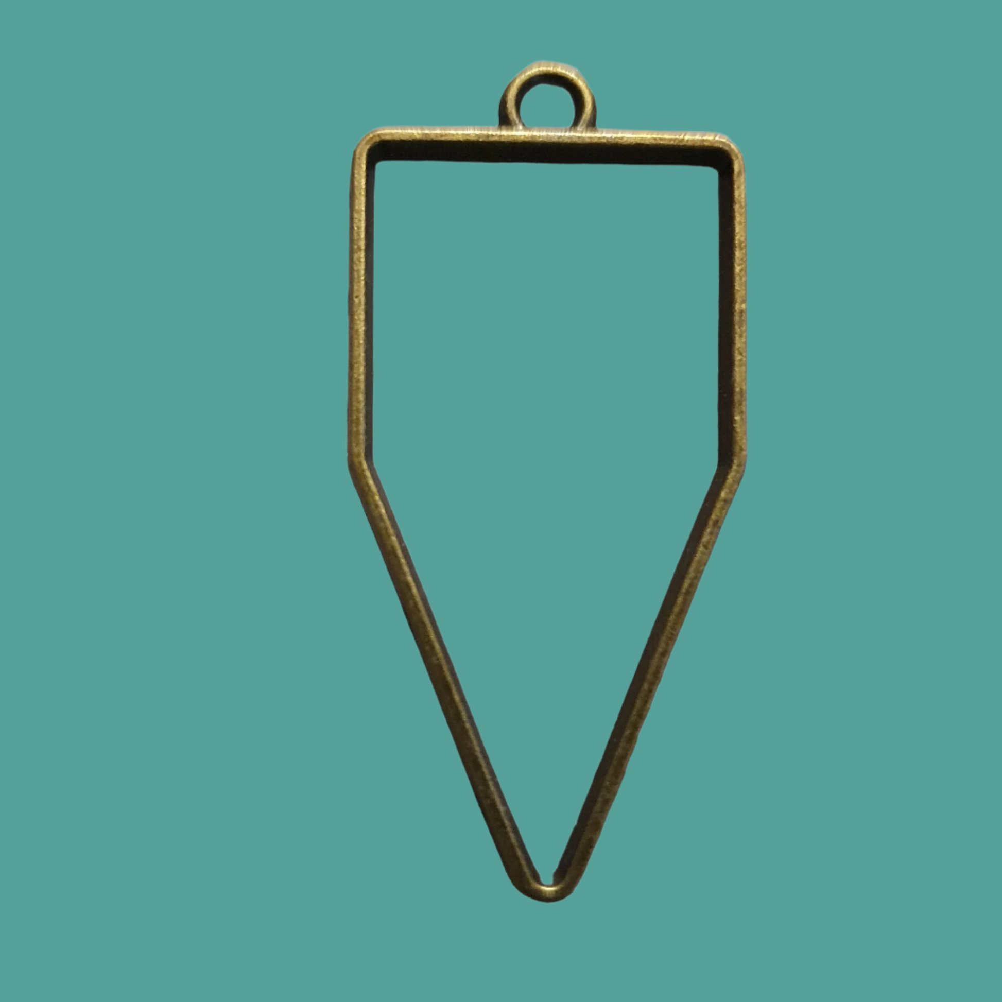 Open Back Bezel - Irregular Pentagon Bronze - Keipach