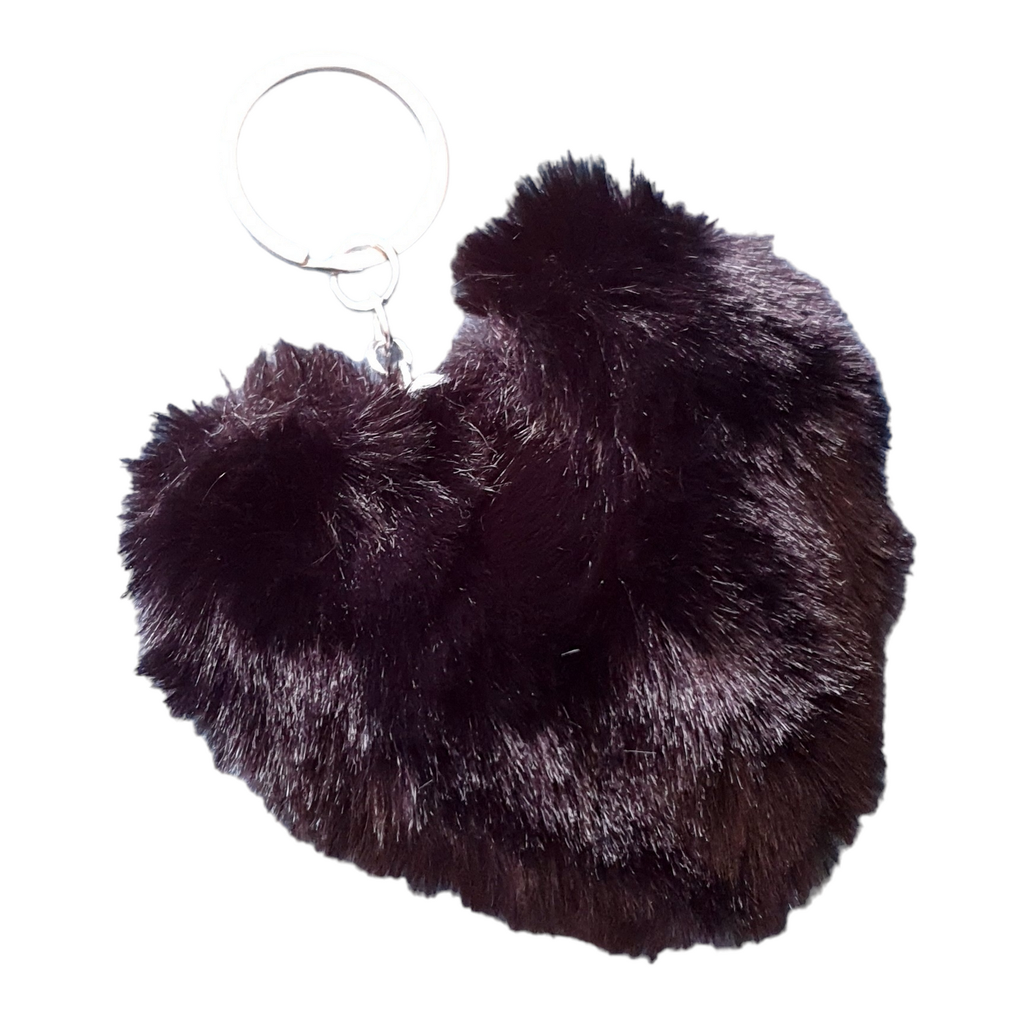 Pom Pom Heart Keychain - Black - Keipach