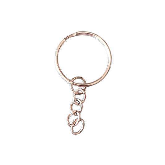 Keyring With Chain 25x2mm - Silver