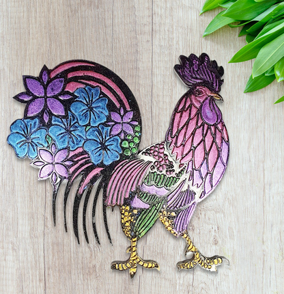 Rooster Coaster Silicone Resin Mould - Keipach