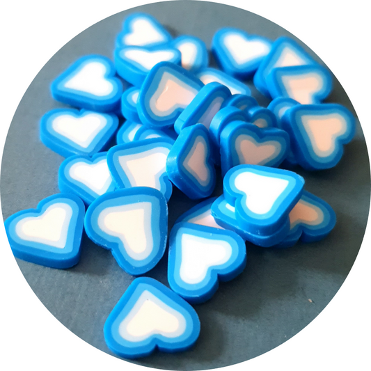 Blue Hearts Polymer Clay
